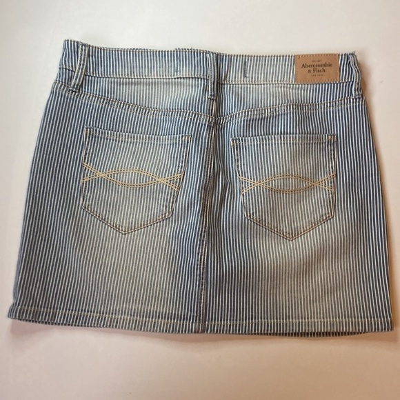 Abercrombie & Fitch New York size 4 27 Jean pin stripes short skirt 4 pockets - Picture 5 of 9